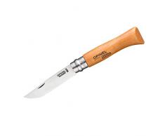 Opinel O113080, Coltello Serramanico, Lama in Carbonio Unisex – Adulto, Beige, 8,5 cm