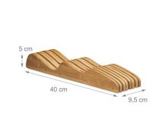 Relaxdays Ceppo Portacoltelli/per Coltelli, Posto per 7 Coltelli, Coltelli non Inclusi, Misure Hbt: ca 5 X 9,5 X 40 cm, Colore Naturale