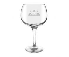 your surprise Bicchiere da Gin & Tonic Personalizzato con Nome - Bicchiere da Cocktail Gin & Tonic Inciso con Nome: Personalizzabile con Testo, Design e Caratteri Diversi