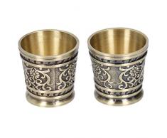 Hapivida Coppa da Vino Vintage Europea Bella Durevole Tazza di Rame per tè e caffè Tazza da Vino Bicchieri da Vino in Acciaio Inossidabile Calice Classico per la Decorazione Domestica