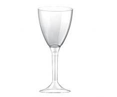 CALICI ACQUA VINO COMPLETI BASE + CALICE 10 BICCHIERI PLASTICA - SOMMELIER