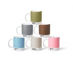 Pantone BecherSet2 Set di 6 Tazze da caffè in Porcellana, 375 ml, con Manico, Lavabili in lavastoviglie, Colori Pastello e Metallo