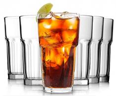 Confezione 6 Bicchieri in Vetro , 350ML Bicchiere da cocktail Vetro per Acqua Potabile, Birra, Succo di Frutta, Coca Cola,Soda