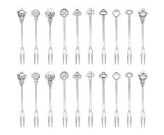 Forchette Frutta In Acciaio Inox, 20 Pezzi Forchette Da Dessert Forchettina Torte Argento Forchette Aperitivi Da Cocktai per Famiglie Ristoranti Bistrot