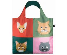 LOQI STEPHEN CHEETHAM Borsa Borsa della spesa maniglia viaggi, 50 cm, Gatti