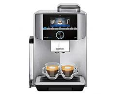 Siemens EQ.9 Plus Connect s500 TI9553X1RW - Macchina da caffè automatica collegata con schermo TFT, macinatore in ceramica silenziosa, 14 ricette di caffè, modalità barista, colore: Inox