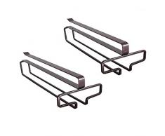 Baiyun Set di 2 Portabicchieri da Vino L Portabicchieri da Appendere Free Punch Organizer per Bicchieri da,