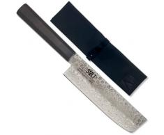 REDSALT® Professional Series NAKIRI 菜切 16cm coltello da cuoco damasco fatto a mano in Giappone | Coltello da chef professionale extra affilato in acciaio inox lama martellata | Coltello da cucina
