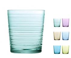 Pasabahce 5810600 6 Bicchieri Granada In Vetro Colori Soft Cl 41