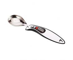 Zeerkeer Bilancia da cucina digitale, bilancia elettronica, misurino in acciaio inox, peso 30 ml, cucchiaio da bilancia 300 g, 0,1 g, colore: nero