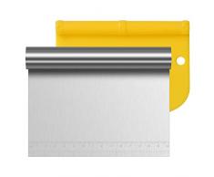 2 Pezzi Tagliaimpasto, Spatola Cucina per Taglio, Raschietto Impasto Acciaio Inox, Tagliapasta Spatola Plastica, Raschietto per Pasta, Tagliapasta Multiuso con Scala per Torte Pane Verdure