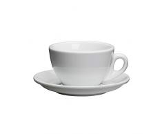 Cilio Tazza da Cappuccino, Porcellana, Bianco, Set da 2 Pezzi
