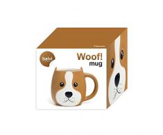 Balvi Mug WOOF! Coppa a Forma di Testa di Cane capacità di 400ml Lavabile in lavastoviglie e Forno a microonde Ceramica