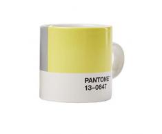 Pantone Tazza da caffè in porcellana, a parete spessa, lavabile in lavastoviglie, 120 ml, Illuminating 13-0647 & Ultimate Gray 17-5104, 18582