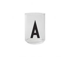 Design Letters Bicchieri Acqua Vetro (A-Z) | Regali Per Lui Bicchieri Cocktail con Lettera | Vetro Borosilicato Progettato in Danimarca | Moderni Bicchieri Trasparente | Adatto al Microonde | 350 Ml