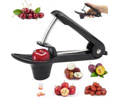 Snocciolatore Ciliegie Snocciolatore Ciliegie e Olive Snocciolatore per Ciliegie in Acciaio Inox Denocciolatore per Ciliegie ed Olive, Datteri Rossi(Nero)