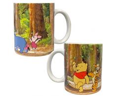 Disney Winnie The Pooh Eeyore Tigger Piglet Walking in The Woods Porclien Tazze - Tè Caffè Cioccolata Calda - 2 Tazze