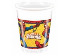 Procos 86670 - Bicchieri Plastica Ultimate Spider Man Power, 200 ml, 8 Pezzi, Rosso/Blu/Giallo