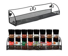 Belle Vous Mensola Porta Spezie Da Appendere Nero (2pz) - Portaspezie Salvaspazio Porta Barattoli Cucina a 1 Livello - Porta Spezie da Parete per Barattoli e Condimenti da Dispensa - Dispenser Spezie