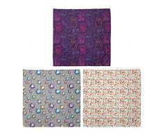 ABAKUHAUS Unisex Bandana, Polka punteggiata Mason barattolo di marmellata industriali Spots Vivid astratta ornamentali Birds, Set di 3, Multicolore