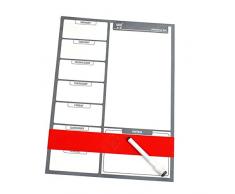 CKB Ltd® Fridge Board Magnetic with Marker giorno settimana Planner Lavagna Magnetica promemoria Schermo per Frigorifero Board magnetique con Marker White Board & Pen – Drywipe-magnetica Lavagna Memo Nero Consiglio Grande quotidiano cucina Planer
