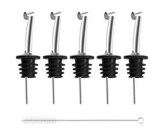 Incutex 5X beccucci Olio Acciaio Inossidabile con Tappo salvagoccia Tappo versatore dosatore