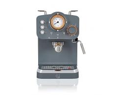 Swan Macchina per espresso, 15 bar di pressione, montalatte da 1,2 l, stile scandi, SK22110GRYN, grigio nordico