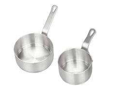 Baoblaze 2 Pezzi Mini Pentolino da Latte in Acciaio Inox, per caffè, Stufa, Burro, Latte, Cioccolato, Formaggio o Salsa Scaldino