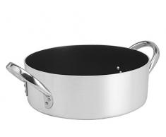 Pentole Agnelli ALSA106S36 Casseruola Bassa con Maniglie, Alluminio, Argento, 36 cm