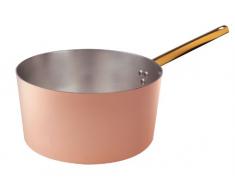 Pentole Agnelli Linea Rame Casseruola Alta con Manico Inox, Marrone, 18 cm