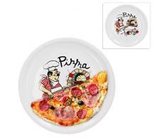 Set di 2 piatti da pizza grandi Ø 29,5 cm con motivo chef Gastro accessori Accessori Gastro Piatti di porcellana da forno per pizza Piatto da forno in porcellana Griglia Piatto da portata Antipasti
