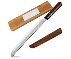 Coltello Sakimaru Coltello da cucina giapponese 27 cm Blade in acciaio inox Saya Scabard Confezione regalo in legno Sushi Sushi Sashimi Stringing Tools NUOVO (Color : A)