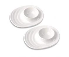 Schramm® 2 pz. portauovo ovale in porcellana ovale portauovo in porcellana con vassoio Portauovo con vassoio Confezione da 2 pz.