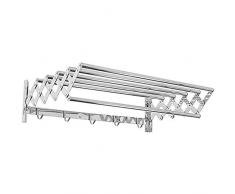 MHCYKJ Stendibiancheria da Parete Esterno Stendipanni in Metallo Stendino Estensibile A Acciaio Inossidabile Appesi for Interni Bagno Balcone E AllAperto Decorazione (Size : 50cm)