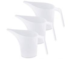 3 Pezzi Brocca Graduata, 3000 ml Brocca in Plastica, Misurino a Bocca Lunga, Brocca in Scala Trasparente per Cottura in Cucina, Cottura, Preparazione Di Torte, Senza BPA