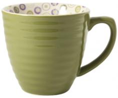 Ecp Design - Tazza in gres, design simil cashmere, color verde foresta