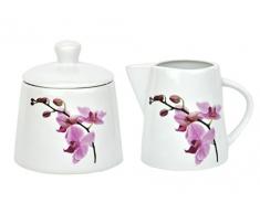 Set Lattiera & Zuccheriera Kyoto, motivo orchidea