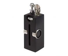 Tops - Set per vino con termometro per vino, set da sommelier con anelli antigoccia, set da decantazione con coltello da cameriere, versatore in metallo e tappo per bottiglie