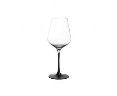 Villeroy & Boch 11-3798-8120 Manufacture Rock Calice Bianco, 4 pz, Bel Set di Bicchieri di Vino, Nero Vivace, Cristallo, Lavabili in lavastoviglie, Vetro