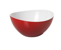 Omada Design Ciotola Cucina da 1,5 Litri, Insalatiera in Plastica Bicolore, Contenitore Infrangibile, Made in Italy, Linea Trendy, Rosso
