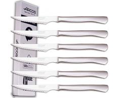 Arcos Set di coltelli da carne | 6 pezzi | coltelli da carne ad arco | coltello da bistecca | posate in acciaio inox | lama 110 mm | manico monoblocco | lavabili in lavastoviglie | scatola ecologica