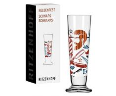 Ritzenhoff 1061011 - Bicchiere da liquore da 40 ml, serie Heldenfest, motivo n. 11 - Barber - rotondo e multicolore - Made in Germany