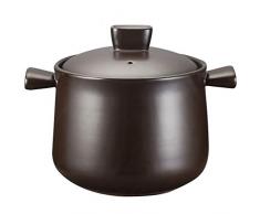 Pentole ghisa Staub Cocotte ,Pentola In Terracotta Resistente Alle Alte Temperature, Pentola Adatta Per 1-10 Persone, Pentola In Spodumene Classe 6.5, Regalo Di Natale ( Color : Black , Size : 3.5l )