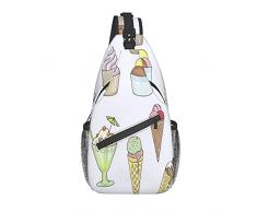 IUBBKI Gelato gelato soft coppa dessert dolcezza crema Borsa da petto da uomo, borsa da petto sportiva leggera, borsa da viaggio, borsa a tracolla