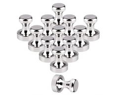 intervisio 12 Calamite Magneti Neodimio per Lavagna Magnetica, Puntine Piccolo in Metallo per Mappe Bacheca a Frigoriferi (Non Adatto per panelli di Vetro magnetici), diámetro 12 x 16 mm