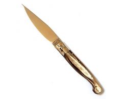 Coltello Artigianale SARDO PATTADA Tascabile Manico in Corno Collezione Sardegna (Lunghezza Manico 13 cm Lama 10,8 Aperto 23,5)
