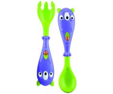 Nuby ID22010 Monster Cucchiaino e Forchettina