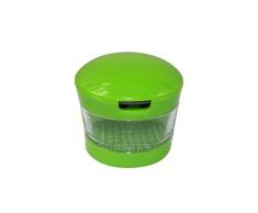 Tritatutto Allaglio, Cubetti Di Aglio E Affettatrice, Mini Spremiaglio Con Lame In Acciaio Inox E Vassoio In Plastica Trasparente Incorporato - Verde