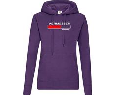 Shirtstown Lady Felpa con Cappuccio, Coltello da Donna, Felpa con Cappuccio con Scritta in Lingua Tedesca Viola XXL