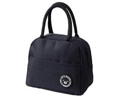 Piccola Borsa Termica Porta Pranzo, ZoneYan Borsa del Pranzo, Piccola Borsa Termica, Borsa Frigo Pranzo Piccola, Pranzo Al Sacco Isolato Sacchetto, Applicare per Ufficio/Picnic (Black)